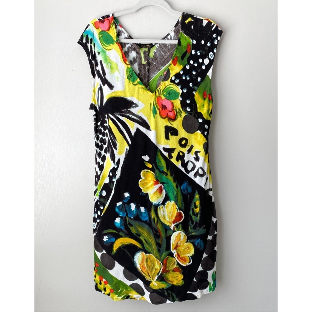 Jams World Parrot Cove Tropical Print V Neck Mini Dress